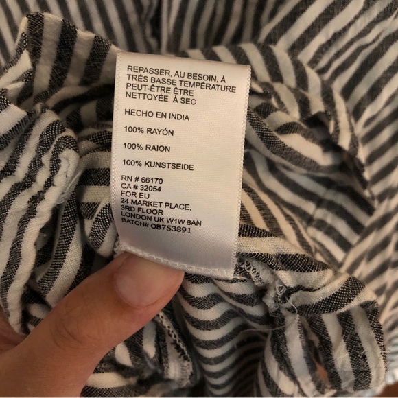 Urban Outfitters UO Oversized Grey Striped Button Down Lagenlook Nautical Shirt - Picture 13 of 13